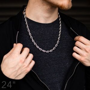 8mm Stainless Steel 24” Rope Dookie Chain